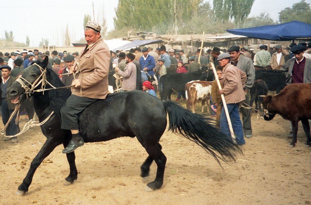 49 Kashgar Sunday Market 1993 Horse Trading